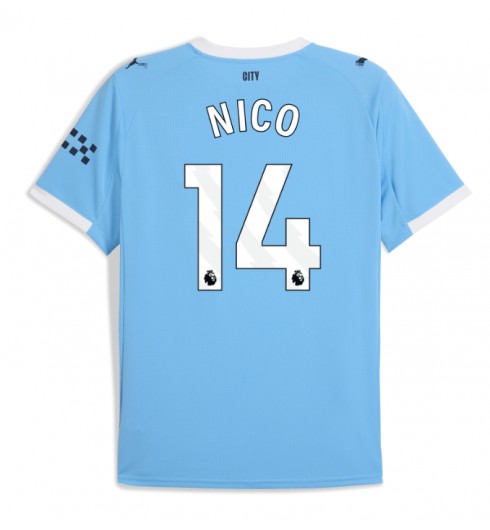 Manchester City Nico Gonzalez #14 Domácí Dres 2025-26 Krátký Rukáv Manchester City Nico Gonzalez #14 Domácí Dres 2025-26 Krátký Rukáv